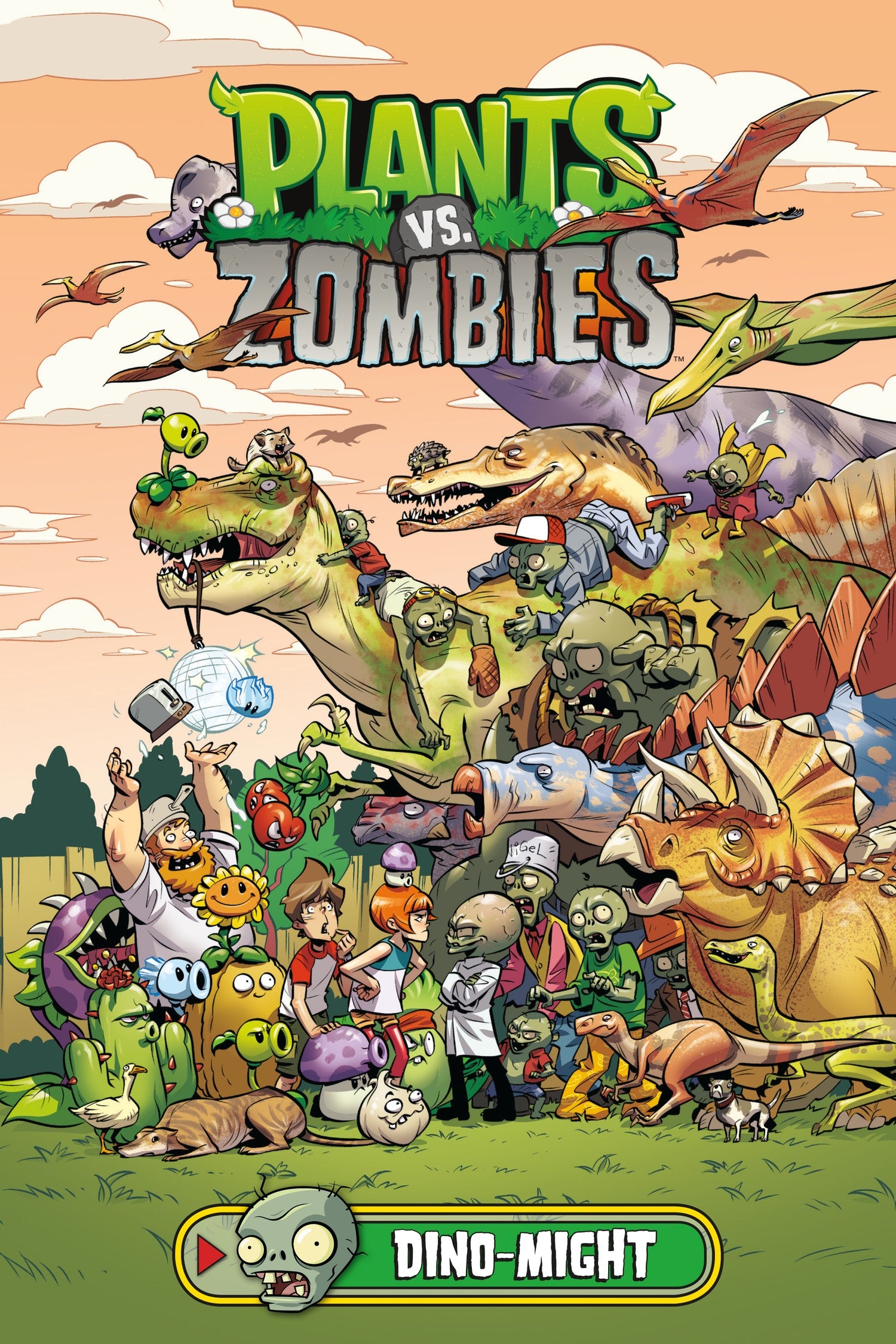 Plants vs. Zombies Volume 12: Dino-Might — manga cover