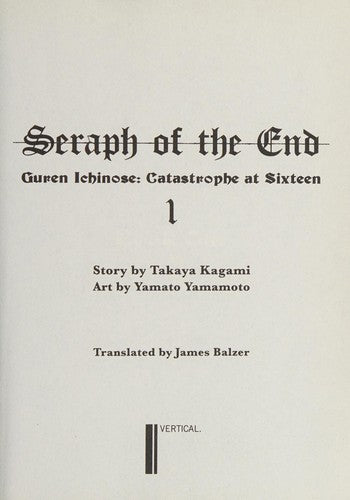 Seraph of the End, 1 (novel) — light novel cover